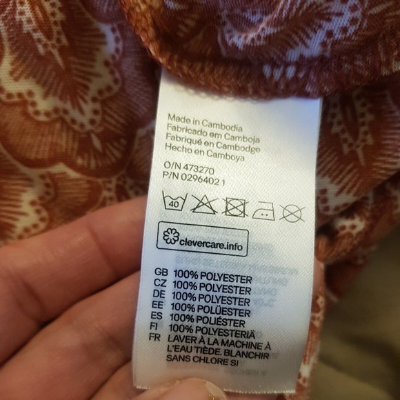 H & M Womens Blouse Print Tank Top Sleeveless Size XS Beach Bohemian Flowy - Picture 10 of 13